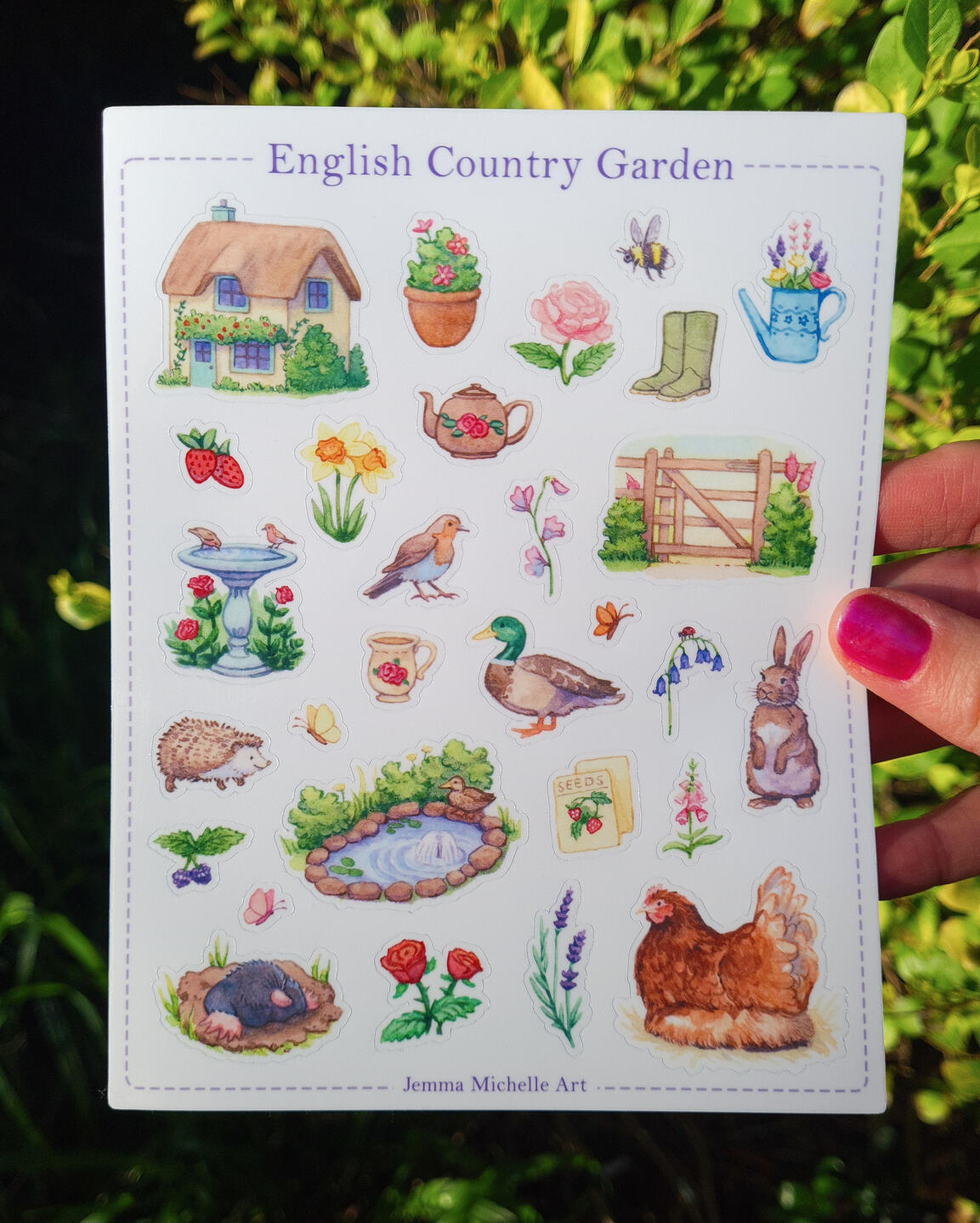 English Country Garden Sticker Sheet