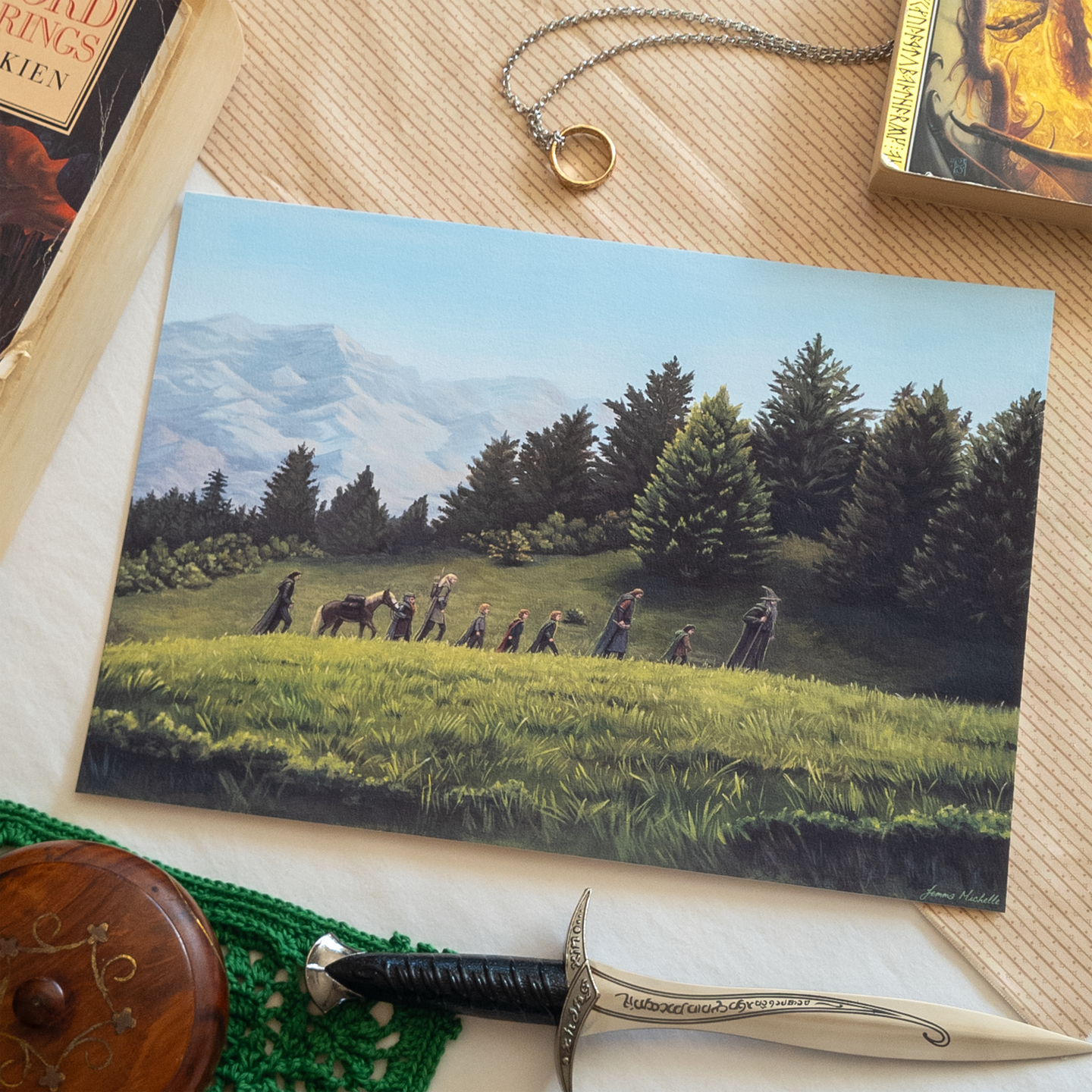 Wandering across Middle Earth. Acrylic painting on paper, A3 size.